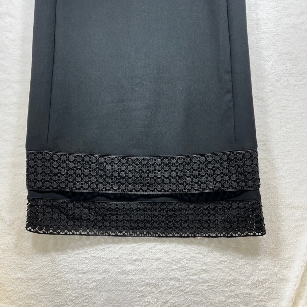 Banana Republic Black Sleeveless Exposed Zipper Tiered Lattice Hemline Womens 0 - Picture 4 of 12